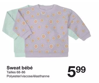 Zeeman Sweat bébé offre
