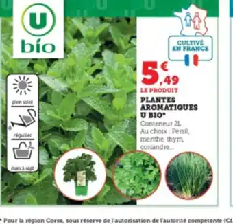 Super U Plantes Aromatiques U Bio offre