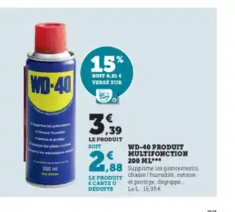 Super U WD-40 Produit Multifonction 200ml offre