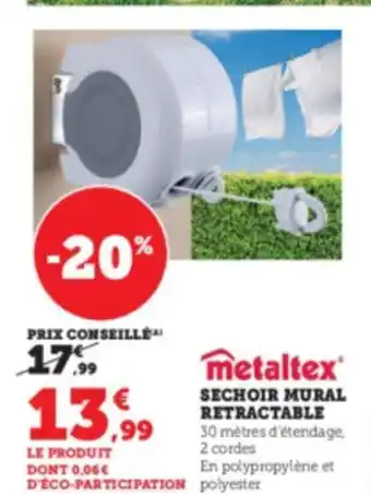 Super U Sechoir Mural Retractable offre