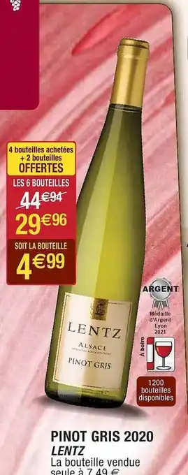 Cora x Carrefour Pinot gris 2020 lentz offre