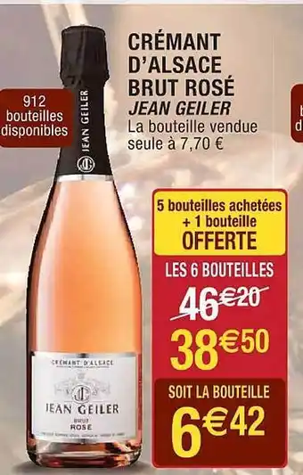Cora x Carrefour Crémant d'alsace brut rosé jean geiler offre