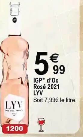 Cora x Carrefour Igp d'oc rosé 2021 lyv offre