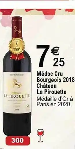 Cora x Carrefour Médoc cru bourgeois 2018 château la pirouette offre