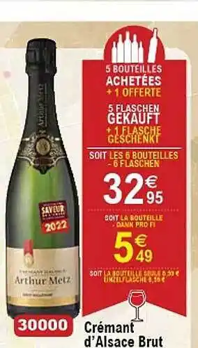 Crémant d'alsace brut arthur metz