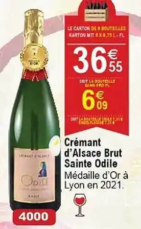 Cora x Carrefour Crémant d'alsace brut sainte odile offre