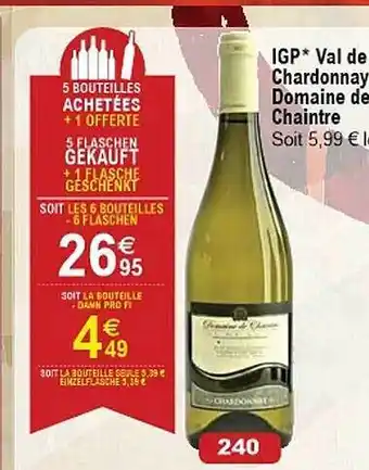 Cora x Carrefour Igp val de chardonnay domaine de chaintre offre