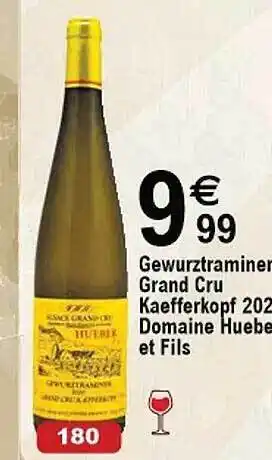 Cora x Carrefour Gewurztraminer grand cru kaefferkopf 2022 domaine hueber et fils offre