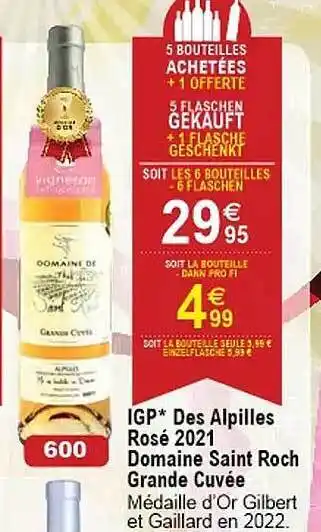 Cora x Carrefour Igp des alpilles rosé 2021 domaine saint roch grande cuvée offre