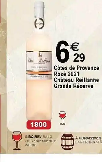Cora x Carrefour Côtes de provence rosé 2021 château reillanne grande réserve offre