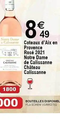 Cora x Carrefour Côteaux d'aix en provence rosé 2021 notre dame de calissanne château calissanne offre