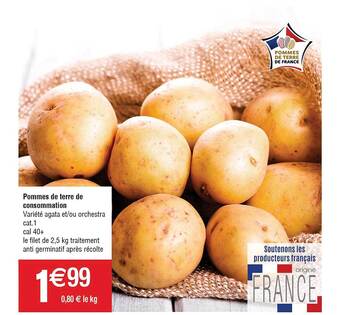Cora x Carrefour Pommes de terre de consommation offre