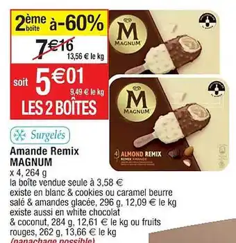 Cora x Carrefour Amande remix magnum offre