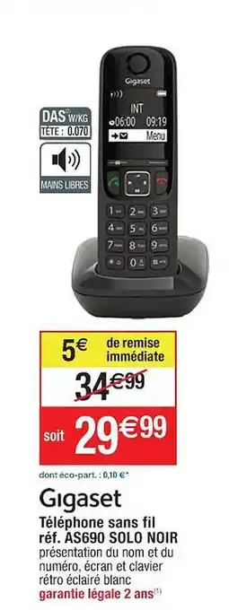 Cora x Carrefour Téléphone sans fil gigaset offre