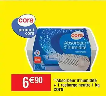 Cora x Carrefour Absorbeur d'humidité + 1 recharge neutre 1 kg cora offre