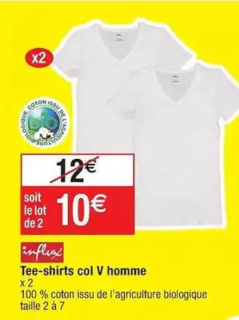 Cora x Carrefour Tee-shirts col v homme influx offre