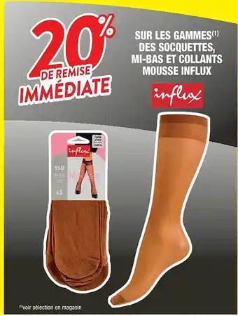 Cora x Carrefour Les gammes des socquettes, mi-bas et collants mousse influx offre