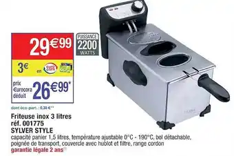 Cora x Carrefour Friteuse inox 3 litres sylver style offre