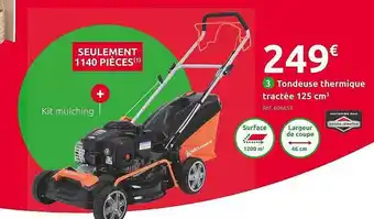 Mr Bricolage Tondeuse thermique tractée 125 cm³ offre