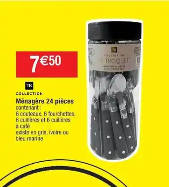 Cora x Carrefour Ménagère 24 pièces tb collection offre