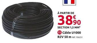 Mr Bricolage Câble u1000 r2v 50 m offre