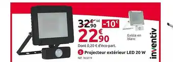 Mr Bricolage Projecteur extérieur led 20 w inventiv offre