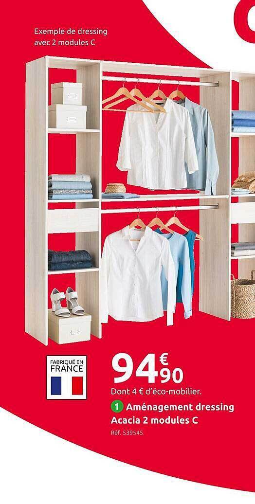 Promo Aménagement dressing acacia 2 modules c chez Mr Bricolage