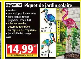 Norma Piquet de jardin solaire ez solar offre