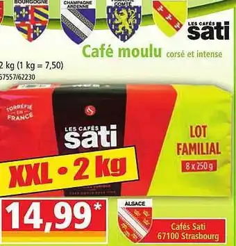 Norma Café moulu corsé et intense les cafés sati offre