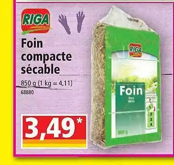 Foin compacte sécable riga