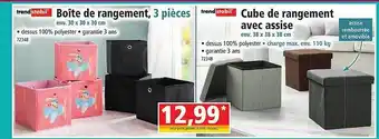 Norma Boîte de rangement, 3 pièces trendstabil, cube de rangement avec assise trendstabil offre
