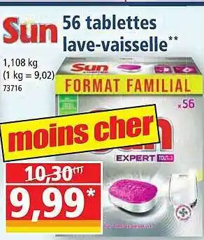 Norma 56 tablettes lave-vaisselle sun offre