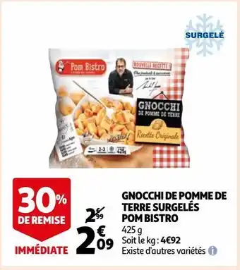 Auchan Gnocchi de pomme de terre surgelés pom bistro offre