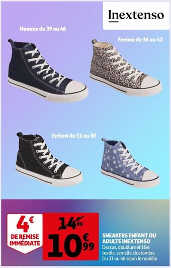 Auchan Sneakers enfant ou adulte inextenso offre