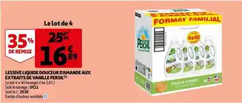 Auchan Lessive liquide douceur d'amande aux extraits de vanille persil(1) offre
