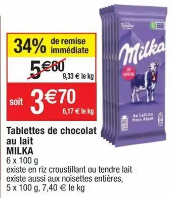 Cora x Carrefour Chocolat au lait milka offre