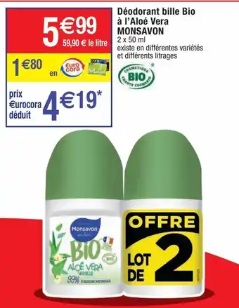 Cora x Carrefour Déodorant monsavon offre