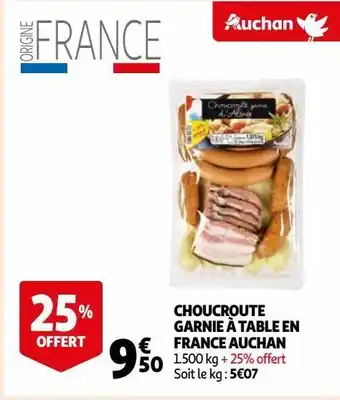 Auchan Choucroute garnie à table en france auchan offre