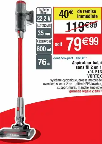 Cora x Carrefour Aspirateur balai offre