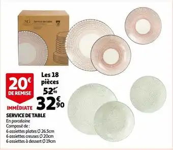 Auchan Supermarché Service de table les 18 pièces offre