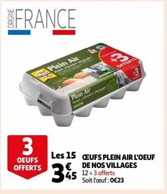 Auchan Œufs plein air l'oeuf de nos villages offre