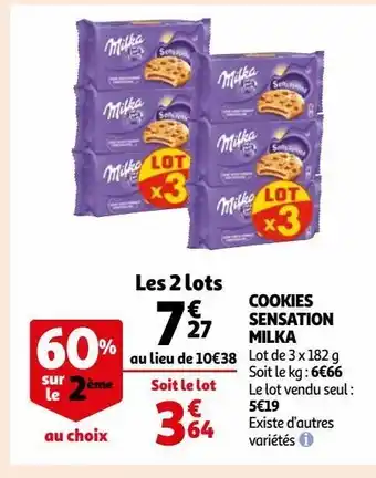 Auchan Supermarché Cookies sensation milka offre