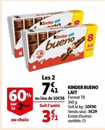 Auchan Supermarché Kinder bueno lait offre