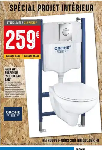 Brico Cash Pack Wc Suspendu Solido Bau Sail offre