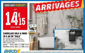 Brico Cash Carrelage Sols & Murs 30x60cm Pala offre