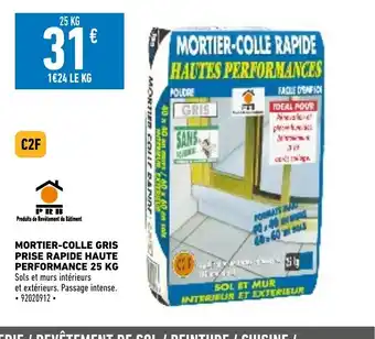 Mortier-Colle Gris Prise rapide Haute Performance 25kg