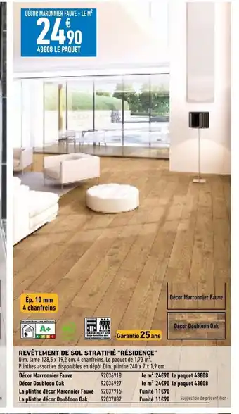 Brico Cash Revêtement de Sol Stratifié Residence offre