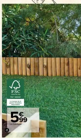 Carrefour Bordure a planter demi rondin offre