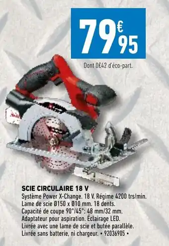 Brico Cash Scie Circulaire 18V offre