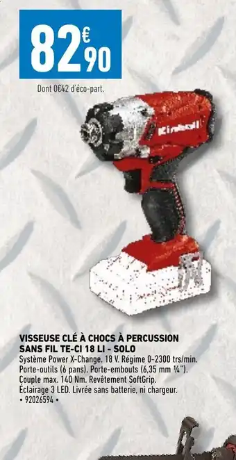 Brico Cash Visseuse Clé à chocs à Percussion Sans Fil Te-Ci 18Li-Solo offre